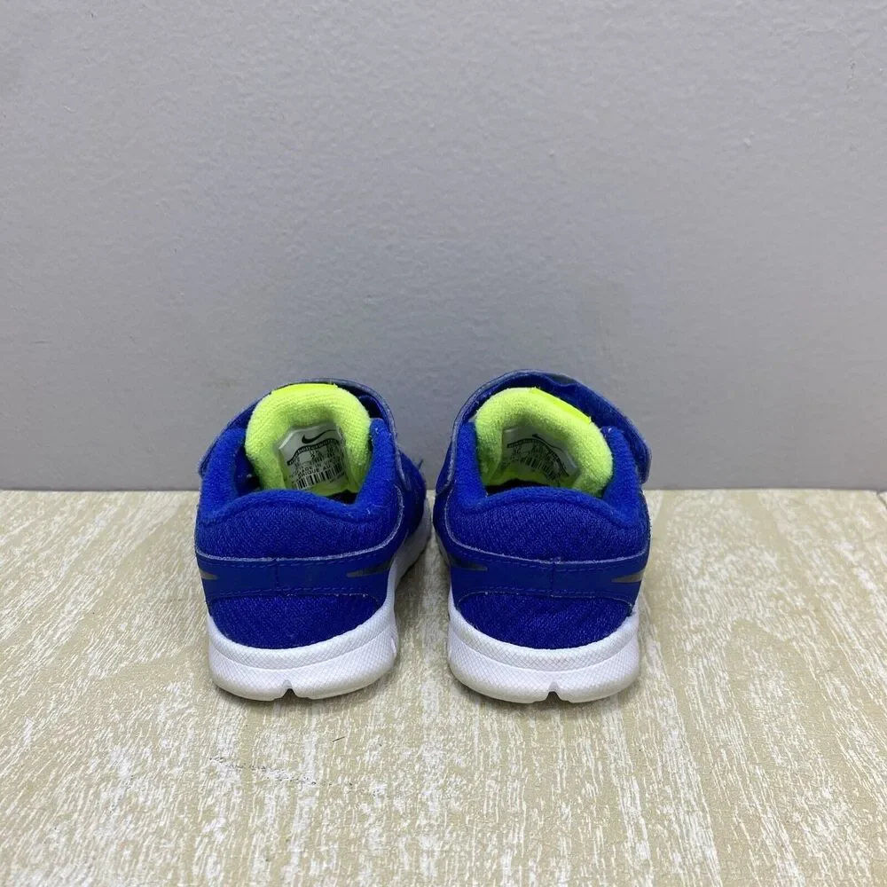 NIKE Flex 2013 Run Toddler Boys Sz 3C Athletic Shoes Royal Blue/Volt 579967-400 - Picture 5 of 10